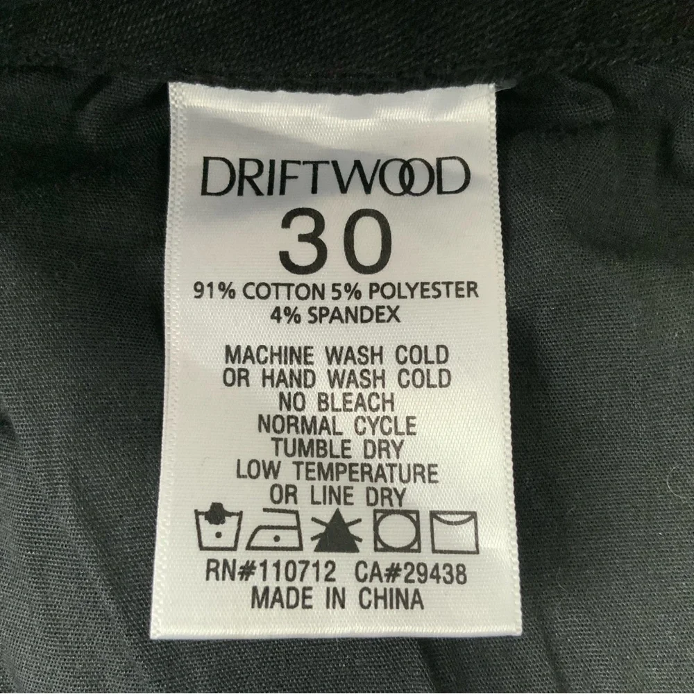 DRIFTWOOD Wyatt Mid-Rise Bootcut Jeans Dark Wash Black Size 30